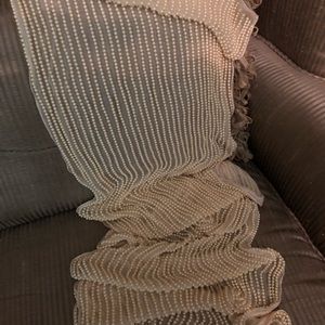 Beaded vintage J Peterman off white scarf or wrap